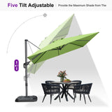 PURPLE LEAF Patio Outdoor Umbrella 9' x 9' Square All-Weather Apple Green