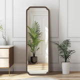 WallBeyond Full Length Mirror Wall Mounted 65"x22", Rustic Wooden Frame Floor Mirror, Large Full Body Mirror for Bedroom, Leaning or Hanging Against Wall (Walnut Solid Wood)