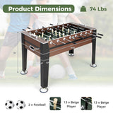 KOTEK Foosball Table, 54" Competition Sized Wooden Football Game Table with Non-Slip Leg Levelers, 2 Balls, Soccer Table Game for Home Office Game Room Party Family Night