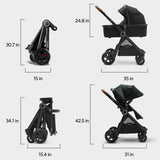 Mompush Ultimate2 Full-Size Stroller with Bassinet, Newborn to Toddler