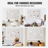 VEVOR 48"x36" White Cork Board with Linen Surface – Stylish Wall-Mounted Bulletin Board for Home, School, Office – Elegant & Functional Noticeboard