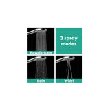 hansgrohe Raindance Select S Adjustable 5-inch Handheld Shower Head Set Modern 3 Spray PowderRain, Full and Massage Easy Install with Hose in Chrome, 2.5 GPM, 04913000