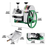 TRY-YEAN Manual Sugar Cane Juicer, Commercial Handwheel Sugar Cane Press Stainless Steel, Sugar Cane Juice Squeezer with 2.5" Large Inlet, 3 Steel Rollers, 110LBS Output per Hour