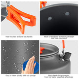 Camping Cookware Set Hard-Anodized Aluminum Foldable Backpacking Camping Pots and Frying Pans Cooking Camp yETO