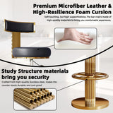 Swivel Bar Stools, Counter Height Stools with Gold Stainless Steel, Black