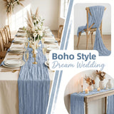 6 Pack Dusty Pink Cheesecloth Table Runner 17x108 Inch 9FT Semi Sheer Boho Gauze Table Runners for Wedding Baby Shower Birthday Party Home Bridal Shower Event Decor