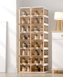 Foldable Shoe Rack, Shoe Organizers for Closet Plastic Shoe Storage Box for Entryway, Living Room, Large Sturdy Stackable ANTBOX