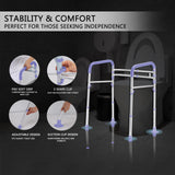 Lianjindun Toilet Safety Rails, Adjustable Toilet Frame for Elderly, Seniors, Handicap & Disabled, Foldable Handicap Toilet Handles Fit Any Toilets（Purple）