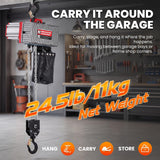 NEWTRY Mini Electric Chain Hoist 1100lb, 2-Speed Pendent Control w/E-Stop