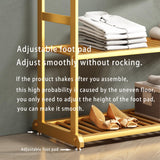 Gold clothing rack, Heavy duty clothes rack, Small clothing racks for hanging clothes, Wardrobe Rack, rack for clothes (L:31.5in) BUZUEY