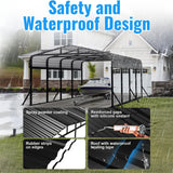 12x20FT Heavy Duty Metal Carport with Side Support Poles for All Weather