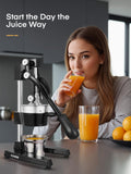 FOHERE Orange Juicer Squeezer, Cast Iron Lemon Squeezer, Commercial Citrus Juicer Hand Press for Orange, Lemon, Pomegranate, Grapefruit, Easy to Clean Citrus Squeezer with a Stainless Steel Cup