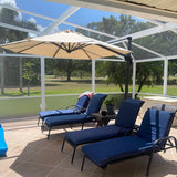 PURPLE LEAF Cantilever Umbrella 10 Feet Round Smooth 360° Rotation Beige