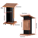 Podium Stand with Lockable Wheels,Wood Lectern,15MM Particle Board,Church Pulpit with Storage, Mic Stand Space,Wooden Podium for Restaurants,Churches,Seminars and Schools (Original)