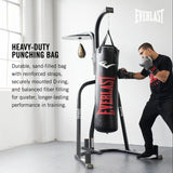 Everlast Elite 2 Heavy Bag (80 LB) with Wood Beam Heavy Punching Bag Hanger, Durable Boxing Heavy Bag for Home Training