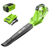 Greenworks 40V Leaf Blower/Sweeper, 150 MPH, Lightweight, Quiet, with 2.0 Ah Battery and Charger