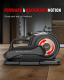 HARISON Under Desk Elliptical Machine with Multi-Functional LCD Display, Ellipse Leg Exerciser for Seniors with 12-Level Adjustable Speed and Resistance Bands