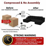 134 Inch Modular Sectional Sofa, Cloud Boneless Couch for Living Room