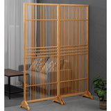 Light Brown Folding Room Divider - 2 Panel Privacy Screen, Portable Freestanding Wall Partitions for Home & Office, Durable Wood Base, Perfect for Space Separation