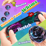 WATERELF Galaxy Putty Slime for Kids - Children's Day Gift, Fidget Sensory Artistic Therapy Putty Toys for Boys Girls Adults, Stress Relief Non-Sticky, 3.11 Inch 3.2 Oz – Green Purple