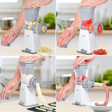 LHS Manual Meat Grinder with Stainless Steel Blades Heavy Duty Powerful Suction Base for Home Use Fast and Effortless for All Meats-Gray