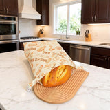 2 Pack Reusable Beeswax Bread Bags for Sourdough丨Buckle Bags&Zipper Bags丨17"×12" Natural Beeswax-Lined Cotton Storage Bags for homemade bread丨for sourdough storage&Freezer & Refrigerator
