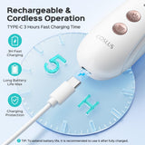COSLUS C43 Professional Manicure Pedicure Kit, 5-in-1 Electric Nail File for Toenail Hand Feet Care - Wider Grinder for Thick Nails, Cordless, 5 Speed, for Men Women Seniors Home Salon, White (END10)