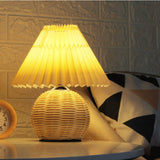 JUAKSQZYI Table lamp Pleated Night Light Table Lamp Led Bedside Lamp Desk Light with Warm Glow USB Powered for Bedroom Living Room Office Decor
