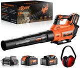 Decerk 21V Leaf Blower Cordless, Electric Snow Blowers with 2X 4.0Ah Battery, Lightweight Blower with Turbo Button, Variable Speed Dial, and Cruise Control for Sidewalks, Garages, Yards & Patios