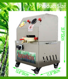 BEILOCKERY 110V AC or 24V DC Electric Sugarcane Juice Extractor with Casters, 350W Suger Cane Squeezing Juicer with 3 Rollers, with a 110V to 24 Transformer, 2.4" Cane Inlet Size