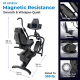 Teeter FreeStep Recumbent Cross Trainer Stepper, Zero-Impact Exercise Bike Alternative w/Patented Physical Therapy Stride, Up to 350lb, Free App w/Trainer Workouts Teeter