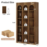 Tribesigns 5-Tier Arched Bookshelf, 70.87-Inch Mid Century Modern Bookcase
