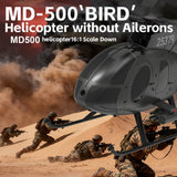 X-MechFun 1/16 Scale F119S MD500 LittleBirds RC Helicopter, 2.4G 9CH Flybarless Rotor Military Helicopter Model, 6G/3D Switchable Modes Aircraft with Takeoff/Landing (Professional Player)