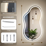 miskerm Irregular Cloud LED Bathroom Mirror 60x32