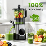 COWSAR Juicer Machines with 6.1" Large Chute, Cold Press Juicer for Whole Fruits & Vegetables, Easy to Clean, High Juice Yield, Home Juicer for Makes Juice, Nut Milk