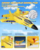 ANTSIR RC Plane F22 RC Airplane, 2. 4GHz Foam Remote Control Airplane with Gyro Stabilizer/LED Light/2 Rechargeable Batteries Easy to Fly RC Glider Jet Toy for Kids Boys Adults Beginners (Yellow)
