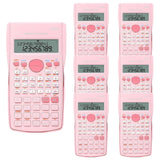 Scientific Calculator, 2 Line Cute Scientific Math Calculator Function Calculator for Students Algebra Geometry Basic Caculator for Middle and High School Students College School Supplies (Pink-6ps)
