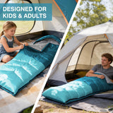 Flantree Sleeping Bag 4 Seasons Adults & Kids for Camping Hiking Trips Warm Cool Weather,Lightweight and Waterproof with Compression Bag,Indoors Outdoors Activities