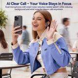 Active Noise Cancelling Ear Buds Wireless Bluetooth Headphones 80H Playtime Display Charging Case 50dB ANC Over Ear Hooks Earbuds with Hi-Res Sound & Clear Calls for Sports Running Gym Workout Blue