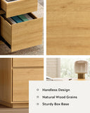 MoomJiee 47" Home Office Desk with Charging Station Natural Oak
