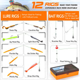 PLUSINNO 404 PCS Fishing Lures, Upgrade XL Fishing Tackle Box with Tackle Included, Crankbaits, Hooks, Weights, Other Accessories, Fishing Lure Bait Gear Equipment Kit Gift for Men Freshwater Bass PLUSINNO