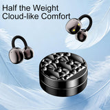 Clip On Open Ear Earbuds,Wireless Earbuds with Makeup Mirror Charging Case