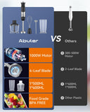 Immersion Blender Handheld 1000W 5 in 1 Corded Stick Hand Blender Kitchen with 12 Speed, BPA-Free, Mixing Beaker, Chopper