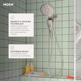 Moen Verso Round Rain Showerhead and Handshower Combination with Infiniti Dial and Magnetix Docking, 60" Hose, Matte Black, 220C2EPBL