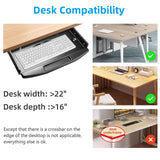 Solid Steel Under Desk Keyboard Tray Slide Out with 360° Rotating Mouse Platform,Keyboard Shelf Sliding,Under Desk Mounted Keyboard Holder,Under Desk Keyboard Drawer 28"Lx11"W