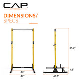 CAP Barbell Power Rack with Pull Up Bar & Attachments - Squat Rack & Strength Training Power Cage for Home Gym - Yellow