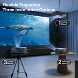 Boldever 1500 ANSI Google TV Smart Projector - 4K Projector with WiFi and Bluetooth, 20W HiFi Speakers Outdoor Movie Proyector, Auto Focus & Keystone Projector for Home Theater Indoor
