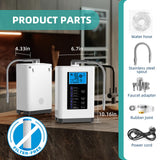 Curety Alkaline Water Ionizer Machine, Water Machine PH 4-10.5 for Alkaline & Acidic Water, 5 Titanium Plates, Up to -500mV ORP, 8,000L Filter, 7 Water Settings, Auto-Cleaning, Intelligent Voice