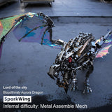 URFunModel 3D Metal Puzzle for Adults, Metal Steampunk Puzzle Bloodthirsty Aurora Dragon 3D Metal Model Building Kit with Stand, 3000+PCS 3D Jigsaw Puzzle Dragon Animal Puzzle Gift