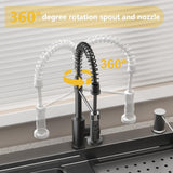 30x18 Black Drop-in Kitchen Sink: Deep Single Bowl Stainless Steel Workstation with Faucet & Accessories Combo for Family Kitchen—Scratch Resistant & Noise Reducing
